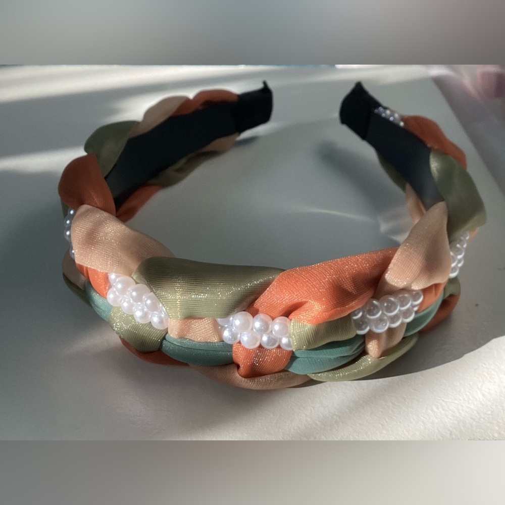 NEW fall colors headband with pearl beads